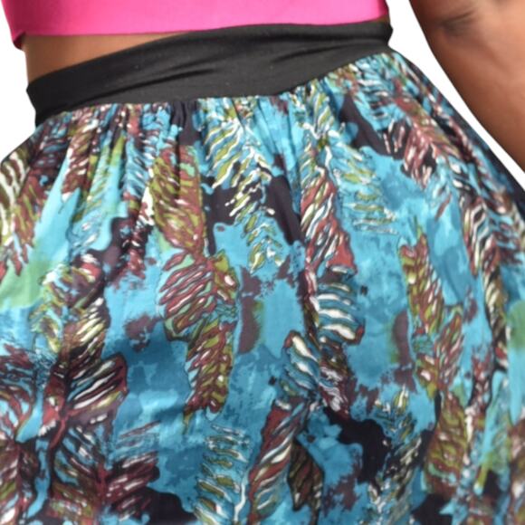 Homemade Genie Pants Blue Print Balloon Pirate Ankle Harem Bohemian Yoga Medium - Picture 5 of 14